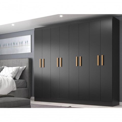 Guarda Roupas Paris 8 Portas Casal - Black Black