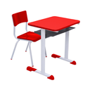 Ver imagem 1 de Kit Escolar Individual Mesa e Cadeira Infantil Cor Vermelho