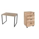 Ver imagem 6 de Kit 2 Peças com 1 Escrivaninha e 1 Gaveteiro 4 Gavetas Kuadra