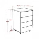 Ver imagem 3 de Kit 2 Peças com 1 Escrivaninha e 1 Gaveteiro 4 Gavetas Kuadra