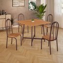 Ver imagem 2 de Conjunto Sala de Jantar 90x90 Ilhabela 4 Cad Marrom C- Jambo