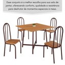 Ver imagem 3 de Conjunto Sala de Jantar 90x90 Ilhabela 4 Cad Marrom C- Jambo