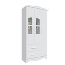 Ver imagem 1 de Armario Infatil 3 Portas 2 Gaveta Lisi - Moveis Peroba Branco Brilho