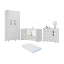 Ver imagem 1 de Quarto de Bebê Completo com Berço 3 em 1 com Colchão Incluso Aurora Multimóveis Mp4576