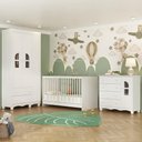 Ver imagem 2 de Quarto de Bebê Completo com Berço 3 em 1 com Colchão Incluso Aurora Multimóveis Mp4576