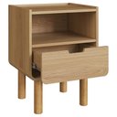 Ver imagem 5 de Mesa Cabeceira Quarto 45cm 1 Gaveta Pé Madeira Luara Hanover A10 - Mpozenato