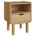 Ver imagem 2 de Mesa Cabeceira Quarto 45cm 1 Gaveta Pé Madeira Luara Hanover A10 - Mpozenato