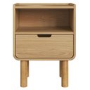 Ver imagem 6 de Mesa Cabeceira Quarto 45cm 1 Gaveta Pé Madeira Luara Hanover A10 - Mpozenato