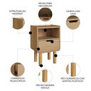 Ver imagem 3 de Mesa Cabeceira Quarto 45cm 1 Gaveta Pé Madeira Luara Hanover A10 - Mpozenato