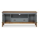 Ver imagem 3 de Rack para TV 65 Polegadas Madeira Maciça 2 Portas 1 Gaveta Rústico 149cm Cinza - Apaixone & Decore