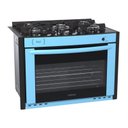 Ver imagem 1 de FOGAO A GAS DE EMBUTIR 5 BOCAS VENAX GAUDI PRISMA VITREO BL AZUL GAS GLP