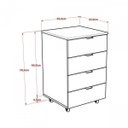 Ver imagem 2 de Kit 2 Peças com 1 Escrivaninha e 1 Gaveteiro 4 Gavetas Kuadra