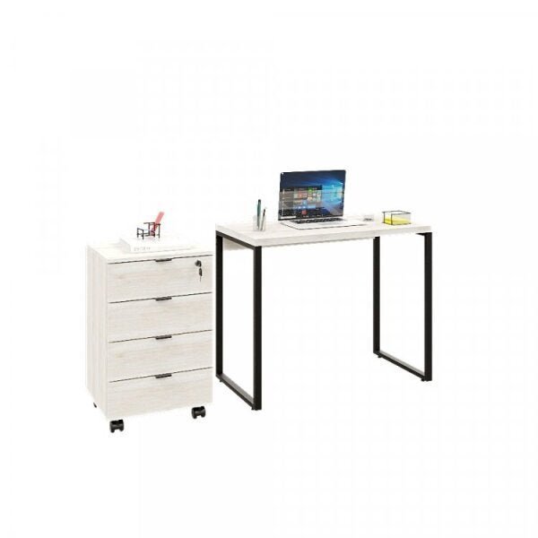 Conjunto Home Office 2 Peças com 1 Escrivaninha e 1 Gaveteiro 4 Gavetas Kuadra  - 6