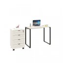 Ver imagem 6 de Kit 2 Peças com 1 Escrivaninha e 1 Gaveteiro 4 Gavetas Kuadra
