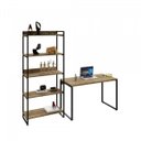 Ver imagem 6 de Kit 2 Peças com 1 Escrivaninha e 1 Estante 5 Prateleiras Kuadra