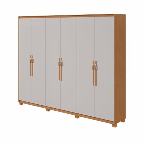 Roupeiro Vitória 6 Portas 270 Amêndoa Clean/Off Clean