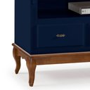 Ver imagem 2 de Rack com Painel para Sala 150cm Pés Luis Xv 3 Gavetas e Nicho - Azul Petróleo/imbuia Glazer