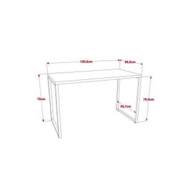 Kit 2 Peças com 1 Escrivaninha e 1 Estante 5 Prateleiras Kuadra - 3
