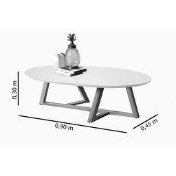 Mesa de Centro Classic Branco/Nature- Tebarrot - 5 Mesa de Centro Classic Branco/Nature- Tebarrot - 5