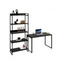 Ver imagem 6 de Kit 2 Peças com 1 Escrivaninha e 1 Estante 5 Prateleiras Kuadra