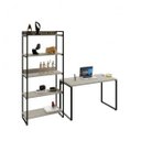 Ver imagem 6 de Conjunto 2 Peças com 1 Escrivaninha e 1 Estante 5 Prateleiras Kuadra Industrial Preta
