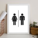 Ver imagem 2 de Quadro para Sinalizar Banheiro Unissex 24x18cm:madeira Preta