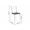 Ver imagem 5 de Kit 4 Cadeiras Sala Jantar 1700 4 Un Preto/Courano Preto - Carraro