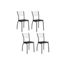 Ver imagem 1 de Kit 4 Cadeiras Sala Jantar 1700 4 Un Preto/Courano Preto - Carraro