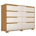 Ver imagem 2 de Cômoda para Quarto 8 Gavetas 147cm Georgia Marrom/Freijó/Off White