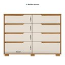 Ver imagem 5 de Cômoda para Quarto 8 Gavetas 147cm Georgia Marrom/Freijó/Off White