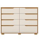 Ver imagem 6 de Cômoda para Quarto 8 Gavetas 147cm Georgia Marrom/Freijó/Off White