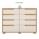 Ver imagem 4 de Cômoda para Quarto 8 Gavetas 147cm Georgia Marrom/Freijó/Off White