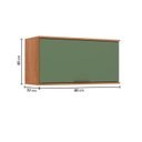 Ver imagem 3 de Armário de Cozinha Aéreo Modulado 100% MDF 1 Porta Basculante 80cm Princess Yescasa Freijó/Verde Sálvia