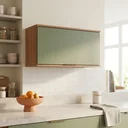 Ver imagem 1 de Armário de Cozinha Aéreo Modulado 100% MDF 1 Porta Basculante 80cm Princess Yescasa Freijó/Verde Sálvia