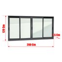 Ver imagem 4 de Janela Alumínio Elite 4 Folhas Moveis 120 x 200 V.Liso Preto Brimak