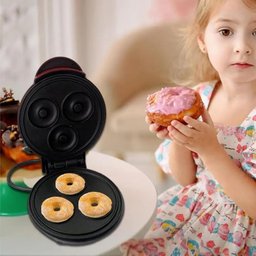 Mini Máquina Donuts Cor Preta Antiaderente Faz 3 Rosquinhas - 4