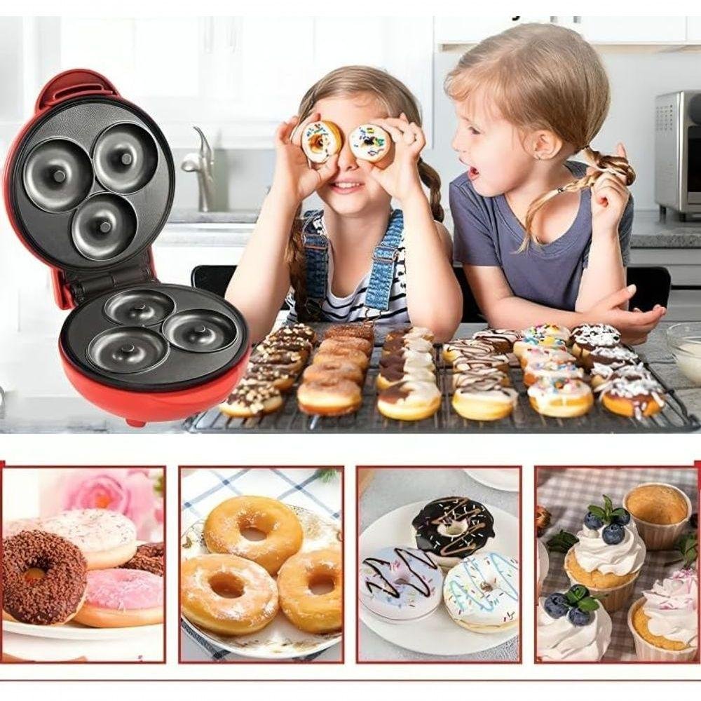 Máquina de Donuts Mini Rosquinhas Dupla Face 110v Antiaderente 3 Moldes/cavidades 12cm X 16cm - 3