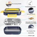 Ver imagem 5 de Marmita Eletrica Pra Carro 110v 40w 3 Compartimentos 1,5 Litros Gourmet