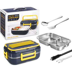 Marmita Eletrica Pra Carro 110v 40w 3 Compartimentos 1,5 Litros Gourmet