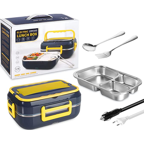 Marmita Eletrica Pra Carro 110v 40w 3 Compartimentos 1,5 Litros Gourmet