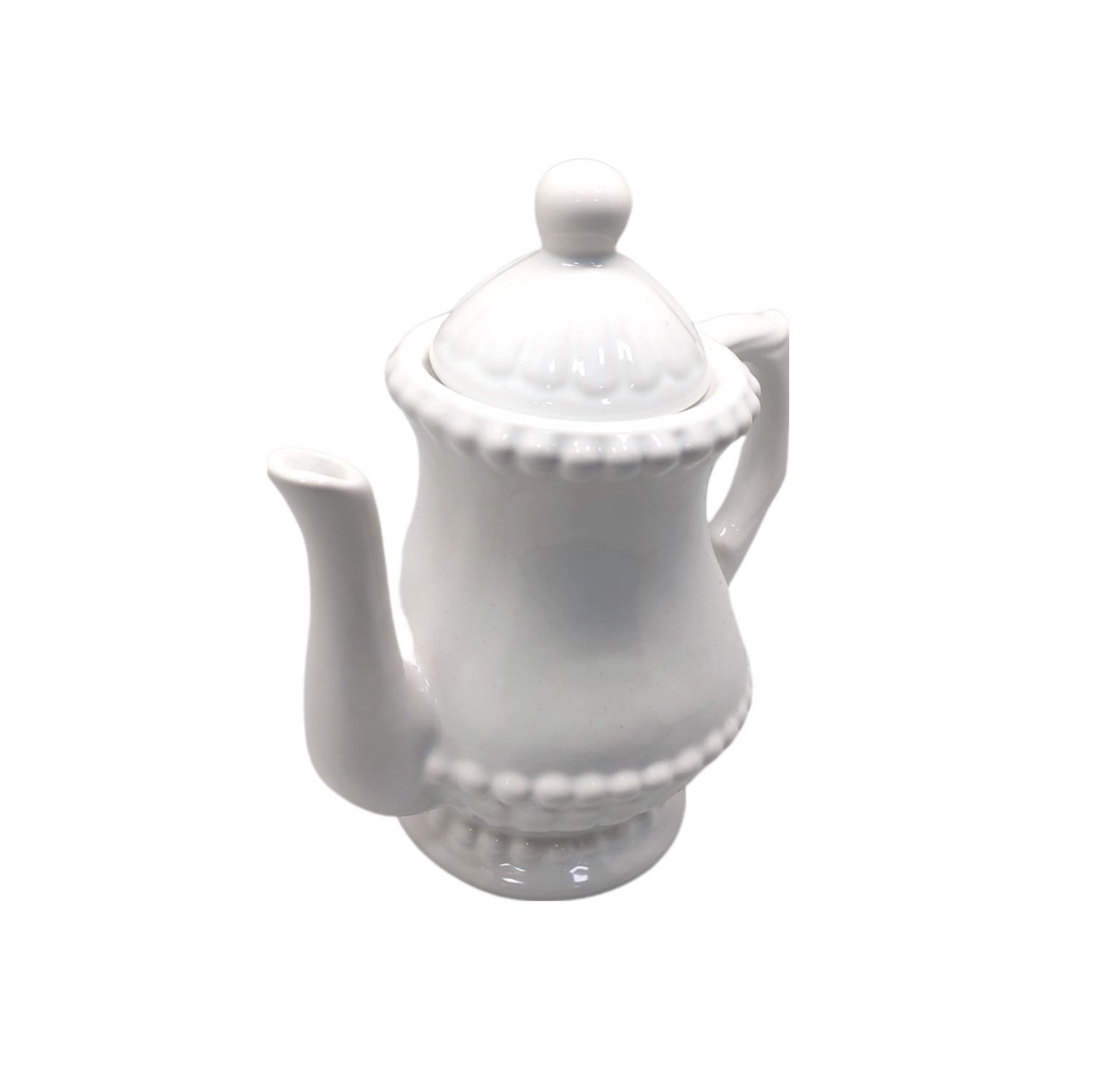 Bule de Ceramica Clean Branco Bolinha 800ml - 3