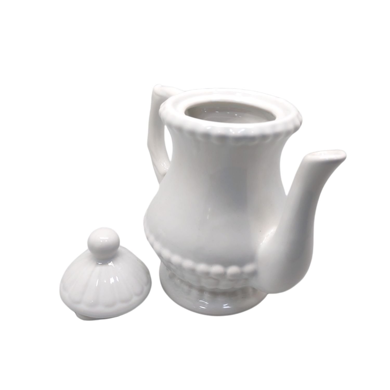 Bule de Ceramica Clean Branco Bolinha 800ml - 2