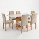 Ver imagem 2 de Conjunto de Mesa 6 Lugares com 6 Cadeiras em MDF 160x80cm Cinamomo Off White e Bege