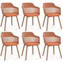 Ver imagem 1 de Kit 6 Cadeiras de Jantar Estofada Marcela - Marrom
