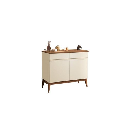 Buffet Balcão Mag Estilo Retrô 2 Portas Cor Nogueira Cedro