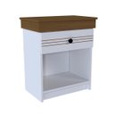 Ver imagem 3 de Mesa de Cabeceira England MDF 53x62cm Gaveta e Nicho Branco/Freijó ENG31