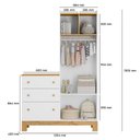 Ver imagem 5 de Berço Americano Mini Cama 4315 e Guarda Roupa com Cômoda 4970 Q Encanto Slim Branco Acetinado