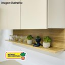 Ver mais imagens de Armário de Cozinha Completa 120 com Balcão com Tampo 9 Portas Line - Freijó/gris