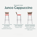 Ver imagem 3 de Kit 4 Banqueta Bistro para Cozinha Junco Cappuccino Àrea Gourmet Balcão Bancada bares Churrasqueira