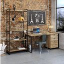 Ver imagem 1 de Kit Industrial 3 Peças 1 Escrivaninha 1 Estante e 1 Gaveteiro Kuadra